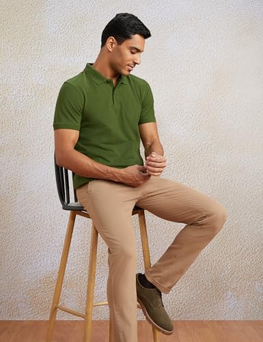 Image of Amazon Brand - Symbol Men's Cotton Rich Solid Polo Tshirt | Collar Tshirts | Half Sleeves | Plain-Regular Fit (Available in Plus Sizes and Combo Pack of 2)