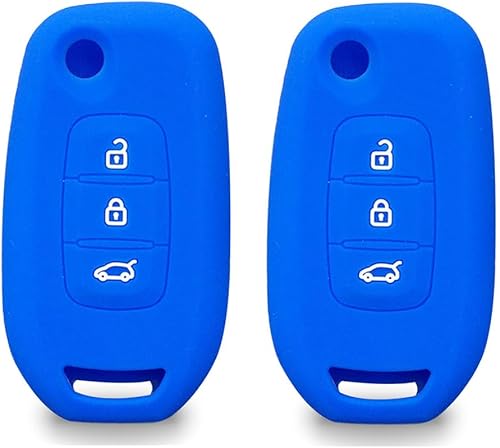 Miniatura 6 de Funda de silicona para llave de coche de 3 botones para Renault Logan 2 Stepway Sandero Clio 5 Arkana Captur Kadjar KOLEOS (negro)