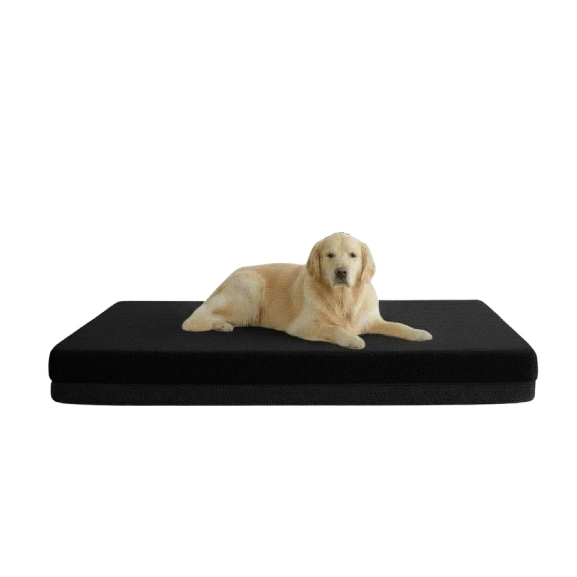 Kosiproducts Waterproof Dog Bed Mattress Non Slip Removable Washable Anti Pill Fleece Fabric Black 100cm x 100cm x 10cm โ image 1