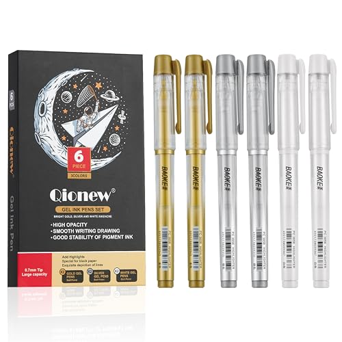 Set de 6 bolígrafos gel 3 colores 0.7mm Qionew miniatura 1