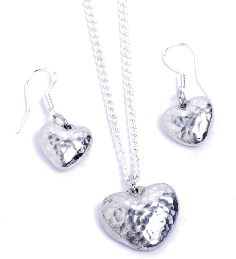 Tenth Wedding Anniversary Beaten Tin Earring Set