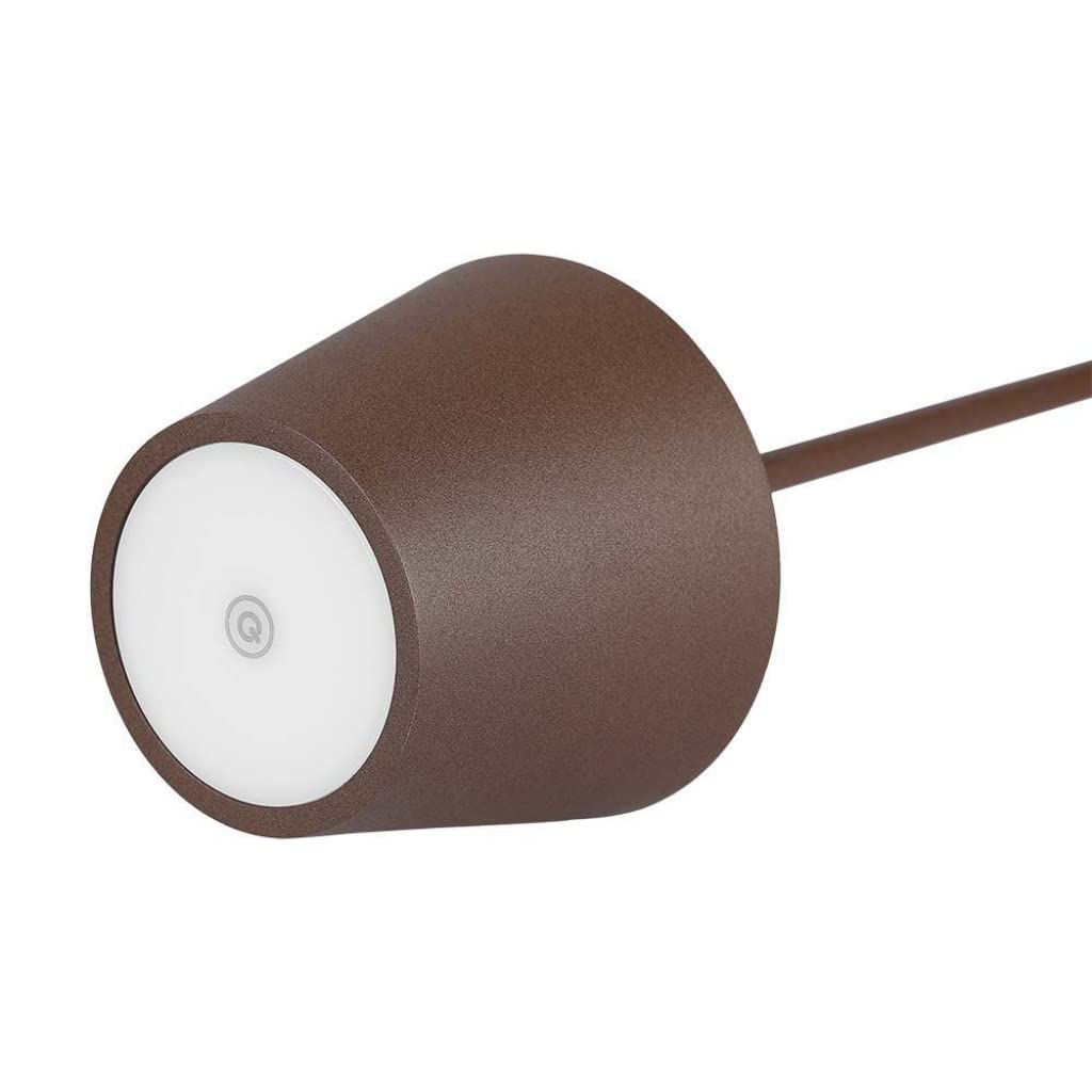 V-TAC Lampada da Tavolo senza Fili LED Dimmerabile in Alluminio – Lampada Marrone Wireless per Uso Interno ed Esterno IP54 da Casa o Ristorante – Design Elegante – Luce Bianca Calda