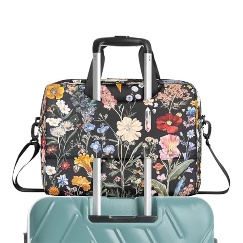 Maletín retro con estilo floral para laptop 13-16 pulgadas miniatura 6