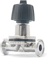 Vista 1 de QiiMii SS316 Tri clampmini válvula de diafragma 1/2" con membrana de EPDM+PTFE, válvula de membrana de abrazadera 1/2" con brida de abrazadera 25,2