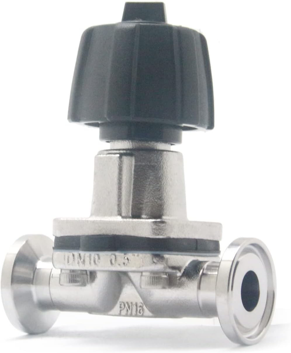 QiiMii SS316 Tri clampmini diaphragm valve 1/2" with EPDM+PTFE membrane, Clamp membrane valve 1/2" with 25.2 clamp flange for pharmacy
