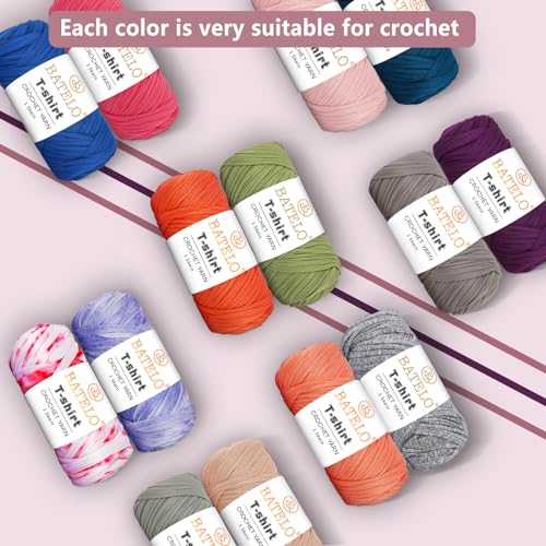 Image of 2 Pack T-Shirt Yarn Crochet Yarn for Beginner Crochet Bags /Basket /Coaster,Tshirt Yarn 400g /144yds High Elastic Thick Yarn Polyester Fabric(Avocado Green)