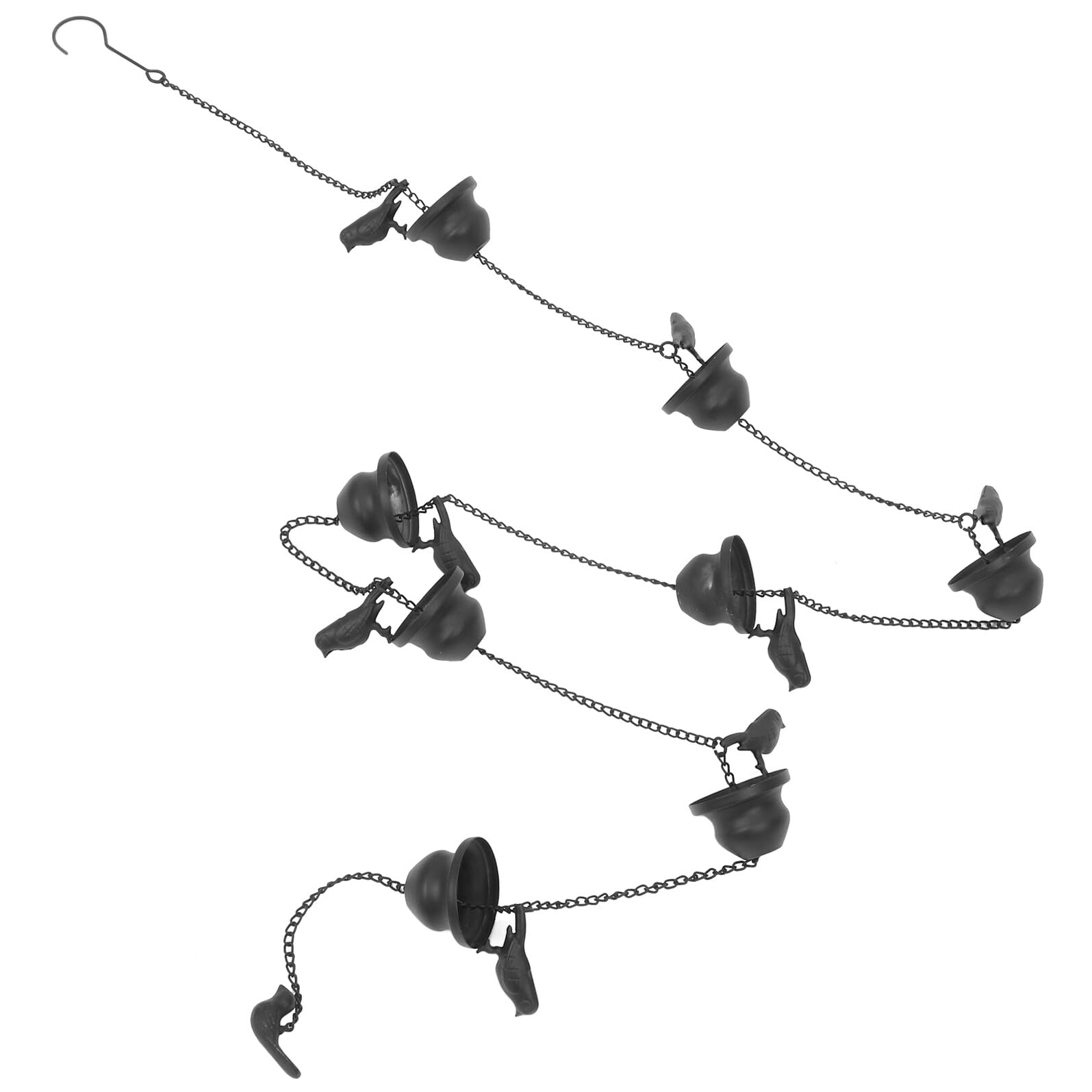Chaîne de pluie extérieure avec oiseaux et clochettes pour jardin et terrasse vintage