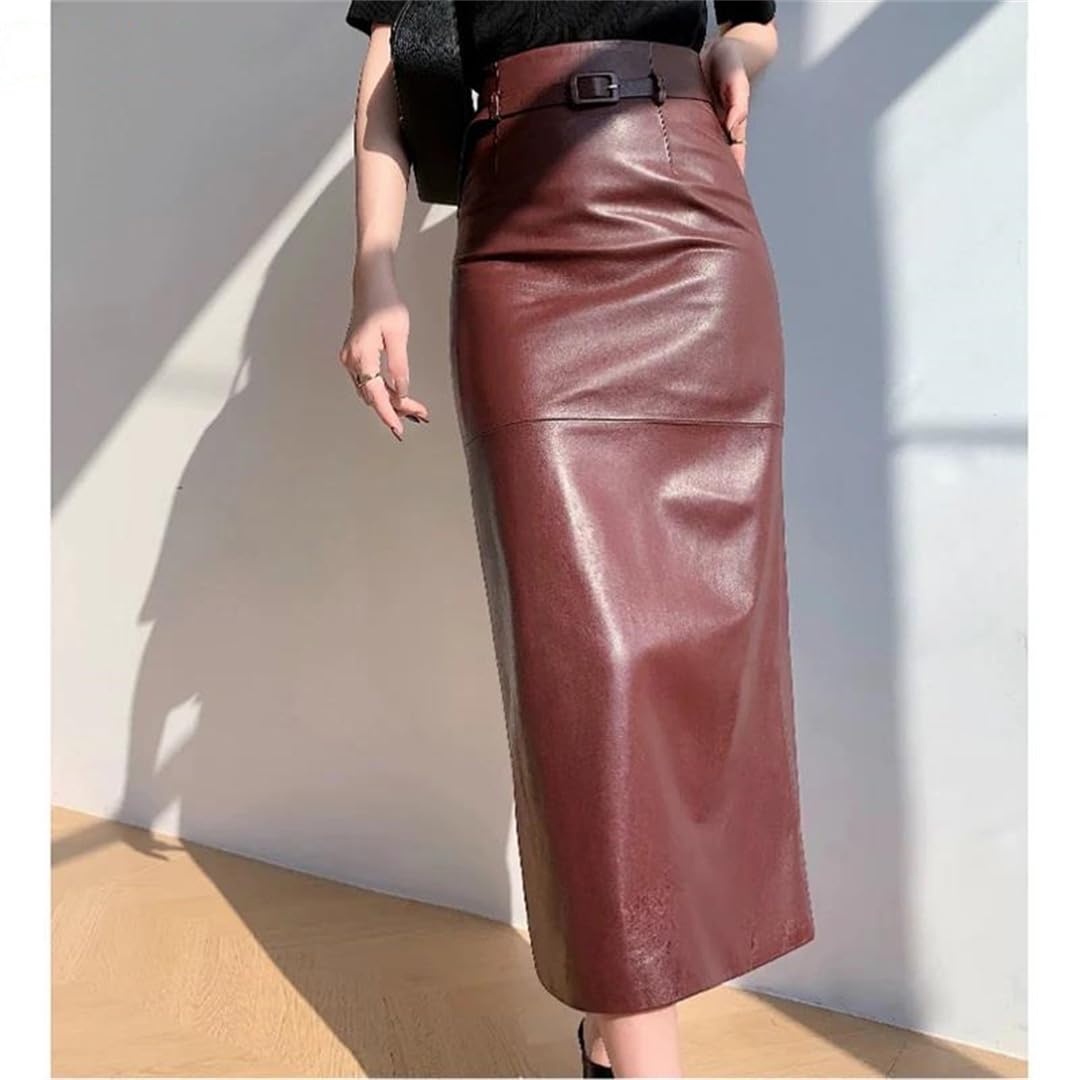 Donne alla caviglia solido Streetwear dritto Split Slim gonne