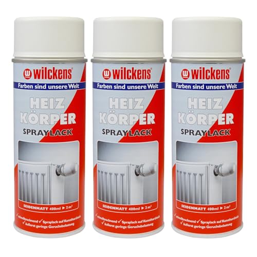 ARLI Set: Heizkörper Lackspray 3 x 400ml seidenmatt weiss weiß Schnelltrocknender Spraylack Heizkörperlackspray auf Kunstharzbasis Spraydose für Heizkörper Wasserboiler Radiatoren Warmwasserrohre