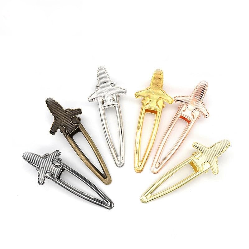 80 x 29 mm 50 szt. samolot metalowe spinki do włosów taca spinki do włosów taca spinki do włosów szpilki do włosów z pustą tacą okrągła ramka ustawienia tace na spinkę do włosów