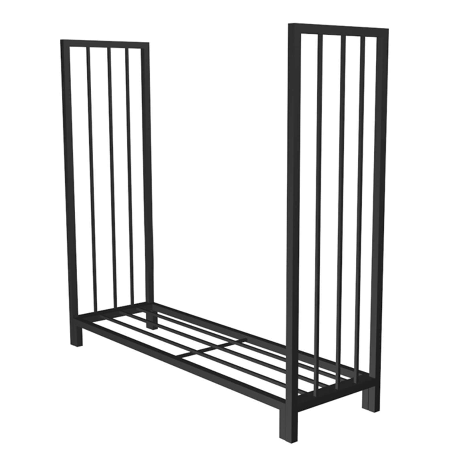 Étagère de rangement en bois de cheminée en métal noir pour intérieur
