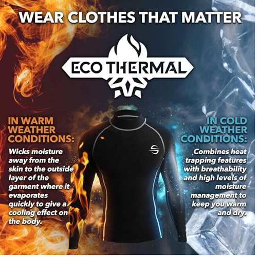Unisex Thermal Swim Shirt for Men & Women Cold Water Rash Guard, Fleece Lining UPF502