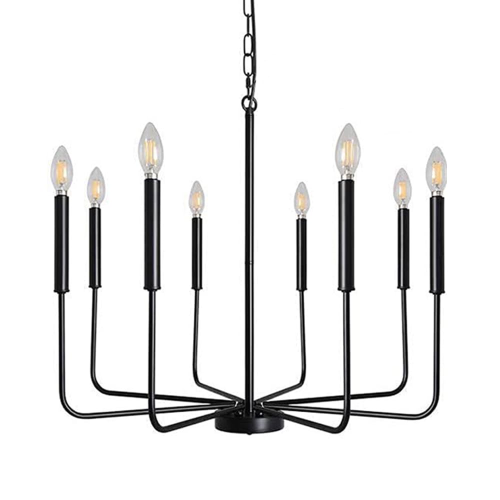 CSXSXAUO Industrial Chandelier 8-Lights Candle Hanging Lamp Dining Room Pendant Light Retro Chandeliers Ceiling Lighting Fixtures for Kitchen Island Entryway Foyer Bedroom Star of