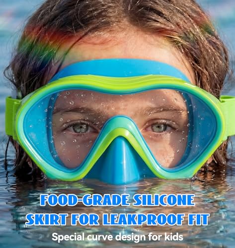 Aegend Kids Swim Goggles Snorkel Diving Goggles with Nose Cover for Kids 3-15, Knitted Fabric Strap, Anti-Fog No Leak - image 3