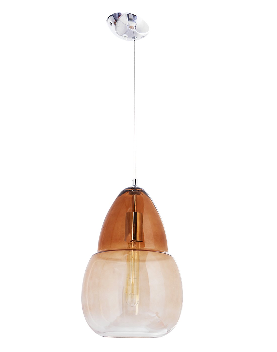 Aesthetichs Elite Double Shaded Brown Glass Pendent Lamp