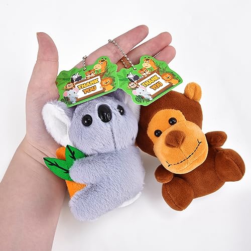Tacobear 12 Stück Dschungel Kuscheltier Spielzeug 14cm Plüsch Schlüsselanhänger Kinder Weiche Mini Püschtier Stofftiere für Safari Party Mitgebsel Geburtstag Ostereier Weihnachten Kleine Geschenke