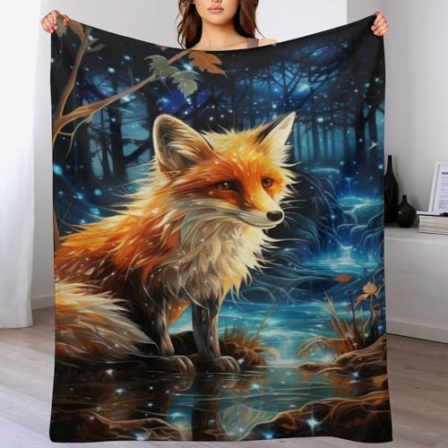 Couverture renard plaid cocooning pour vos soirées sur le canapé
