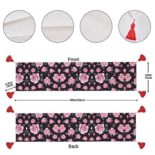 Chemin de table rustique : réveillez une nappe terne avec ces fleurs roses - 3