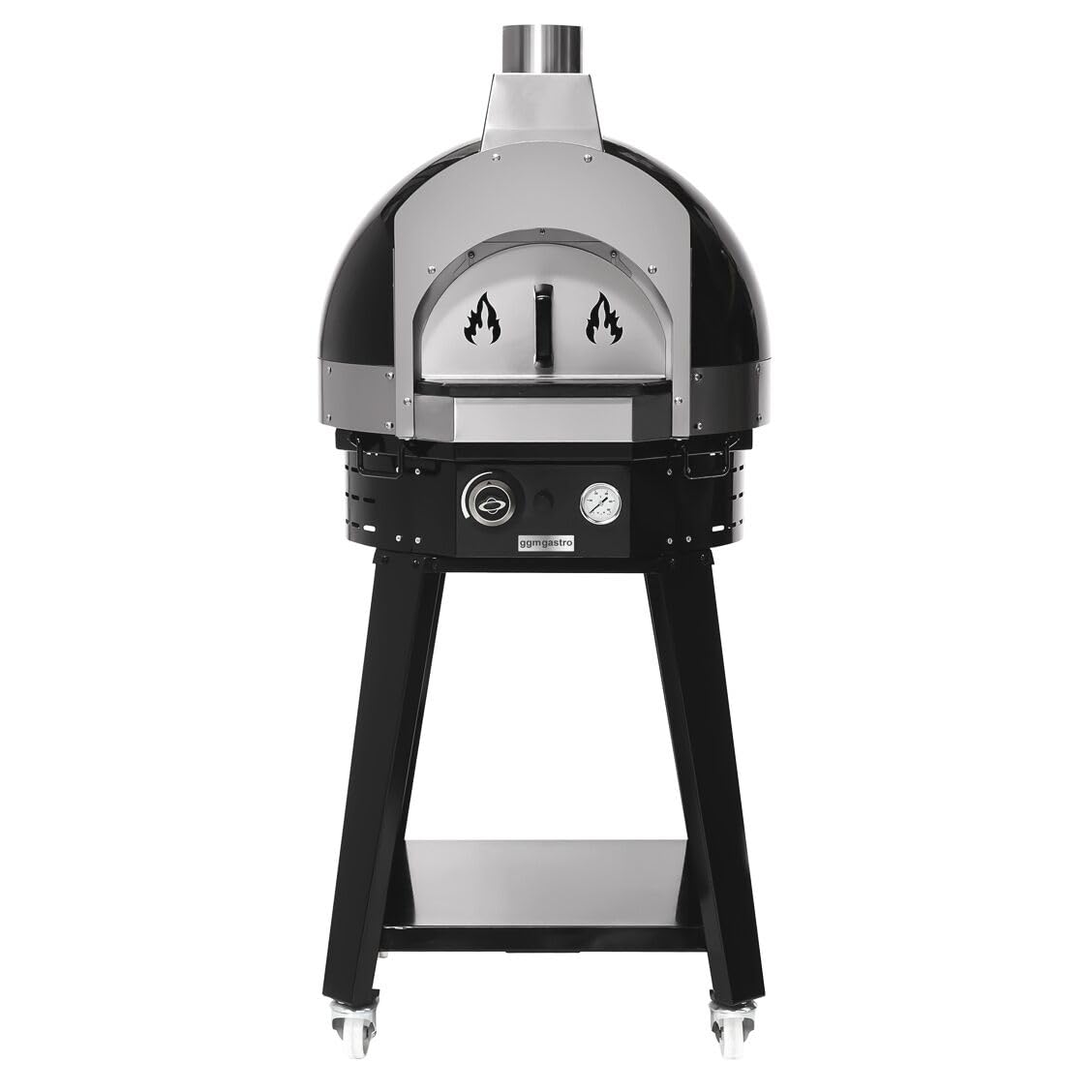 GGM Gastro | GPOUE7S | Gas Pizzaofen - Manuell - Schwarz - inkl. Untergestell
