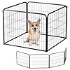 BestPet | Dog Playpen Extender | 24 Inch, 4 Panels | Heavy Duty Metal Pet Exercise Pen | Indoor Outdoor Fence Panels | Rust-Resistant, Removable, Tool-Free Setup | Anti-Skid, Expandable Design
