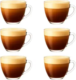 Jogo 6 Xícaras de Café Chá em Vidro Classic 90ml