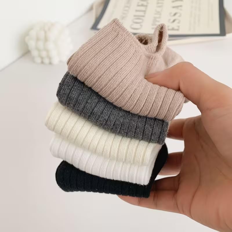 Image of Pack of 6 No Show Socks for Men & Women | Cotton Blend Low Cut Invisible Socks | Anti-Slip Breathable Ribbed Ankle Socks | Multicolour Casual Summer Socks