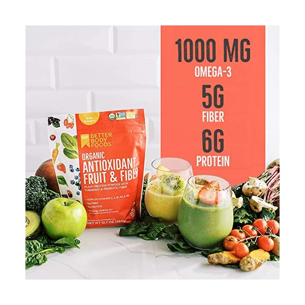 BetterBody Foods Organic Antioxidant Fruit and Fiber Superfood Blend, 12.7 Ounce, Powder