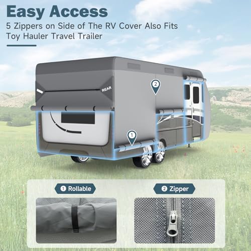 RV Cover Umbrauto Upgraded 7 Layers Top Camper Cover