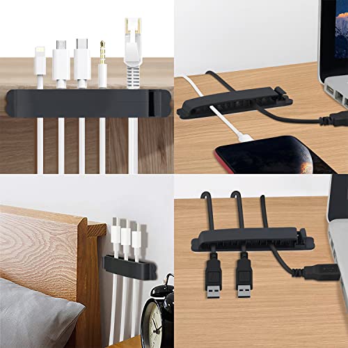Image of SOULWIT 5 Pack Cable Holder Clips, Self Adhesive Cord Organizer for Home /Office /Desk /Car /Phone /USB Cable Wire Management (for Cables Less Than 0.2 inch / 5mm)