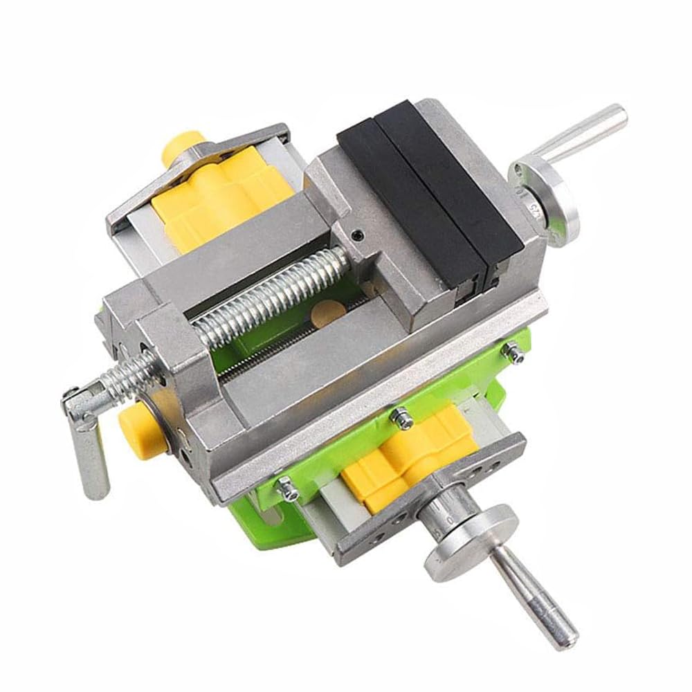 Drill Press Compound Cross Vice, 2-Way X- Y- Benchtop Drill Press Clamp Mechanic Cross Slide Vise Clamp with 90Β° Rotary Table Workshop Clamping Tool for Milling Machine