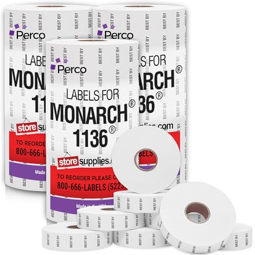 Etiquetas para pistola Monarch 1136 que organizan la rotación de alimentos Perco