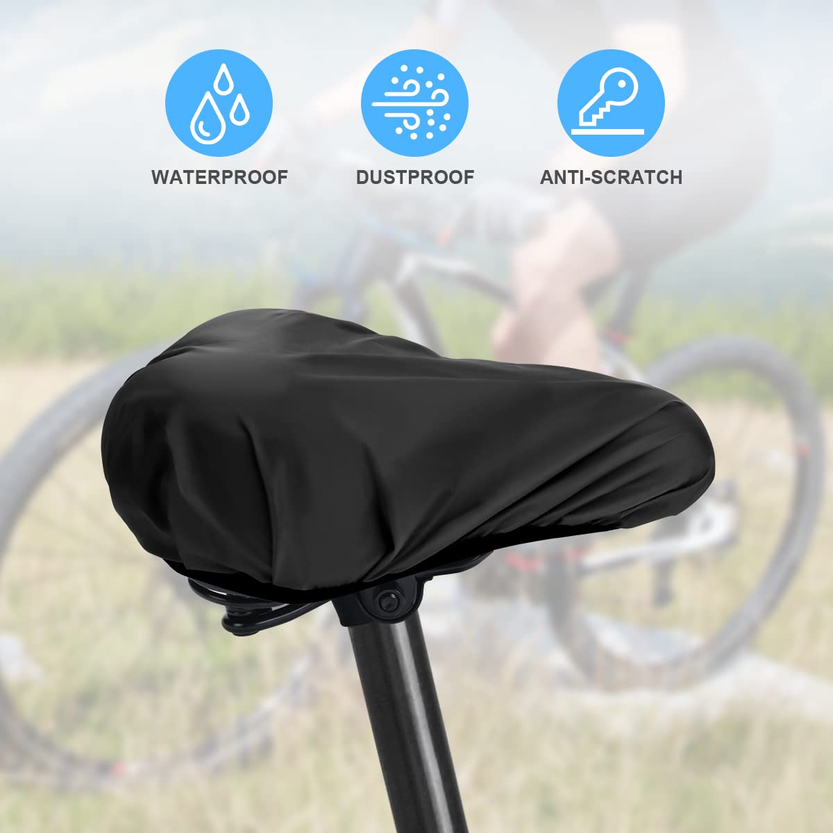 Coprisella Impermeabile Per Bici - 2 Pezzi, PVC, Per Strada, MTB, E-Bike, Anti Pioggia E UV - Foto 6