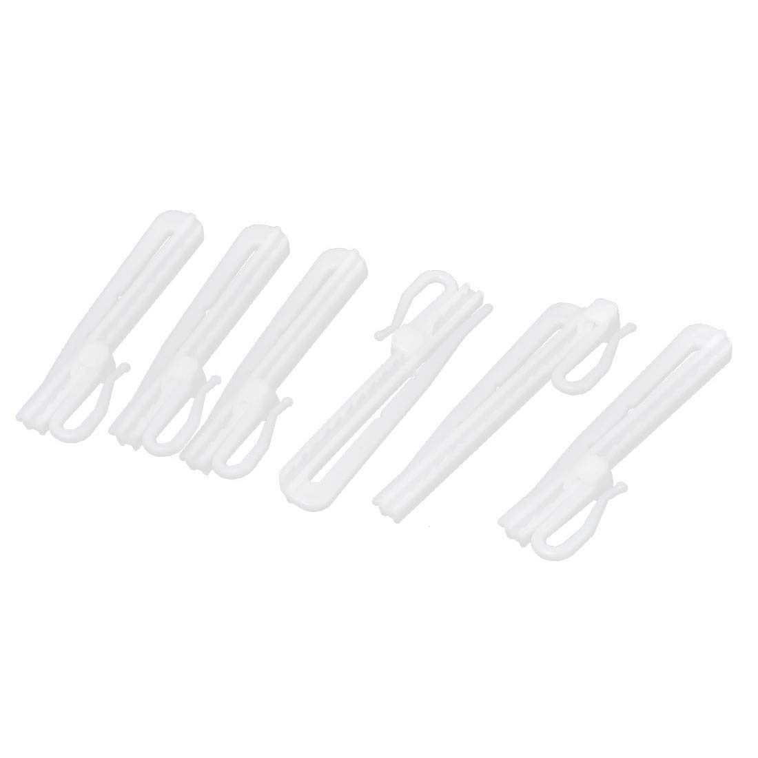 New Lon0167 Window Curtain Featured Drape Plastic Adjustable reliable efficacy Tape Clip Hooks 84mm Long White 6pcs(id:b8b e9 90 e6b)