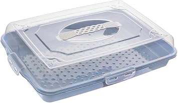 45x27 ebatlar nda 10 cm derinli nde Diktorgen Kilitli Kapakl  Pasta Kek B rek Borcam Ta ma Saklama Kab