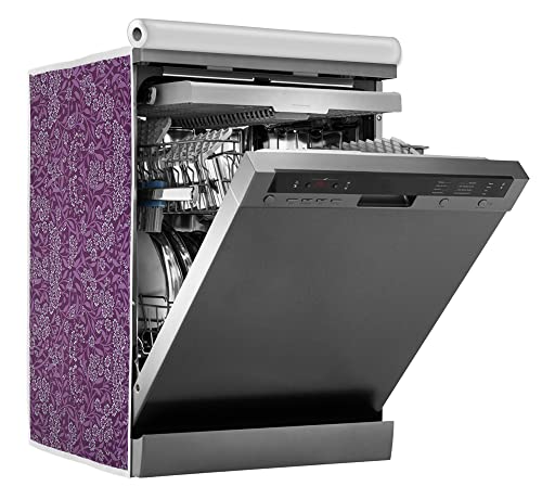 Image of Classic Dishwasher Cover Suitable for LG of 12, 13, 14 and 15 Place Setting (63cmsX63cmsX81cms, Purple Flower)