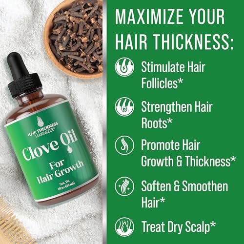Clove, Rosemary, Peppermint & Jamaican Black Castor Oil Serum (1oz) - Vegan Hair Growth Treatment for Thickening, Moisturizing & Strengthening Weak Hair - Image 4