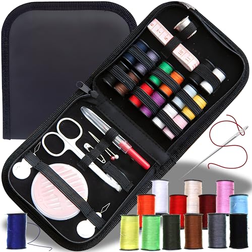 Retoo Kit De Costura, Costurero Accesorios De 43 Piezas, Mini Kit De Costura Para Casa, Para El Viajes Y Principiantes Y Emergencias, Portátil, Eparación Arreglos De Ropa Con Agujas De Hilo