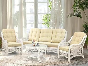 white wicker sofa set