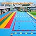 Outdoor Modular Interlocking Floor Tiles, Basketball Court Badminton Court Stadium DIY Color Sports Floor, Anti Slip And Wear,Resistant(Yellow,10PCS)