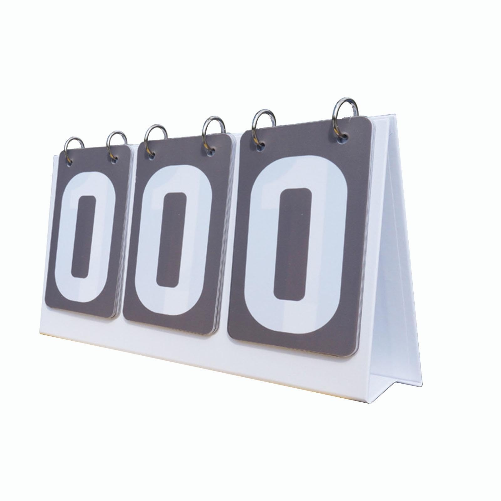 Colaxi Score Counter Score Keeper Multipurpose Tabletop 3 Digits Flip Number Score Board Table Score Flipper for Basketball Baseball, Grey