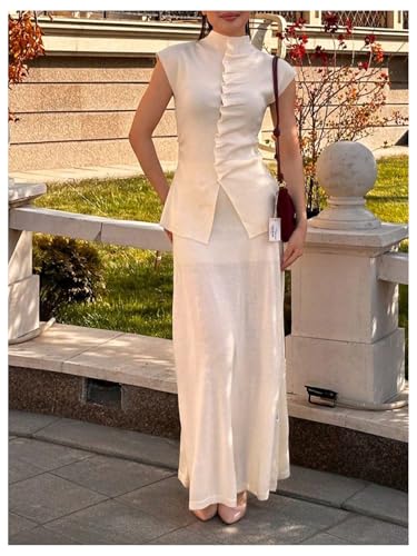 GORGLITTER Women's Short Sleeve Button Up Cardigan Y2K Ruched Mock Neck Knit Tops Fall Sweater 20254