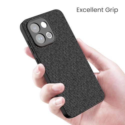Image of Kapa Soft Full Fabric Protective Back Case Cover for OnePlus 13S | Shockproof Slim Hard Anti Slip Back Case (Black)