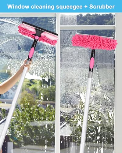 Image of 16.5ft Solar Panel Cleaning Brush & Squeegee, 2 Dusting Brush, Lightweight & Extendable Poles, Water Fed Poles Kit, Upgrade Window Washing Equipment