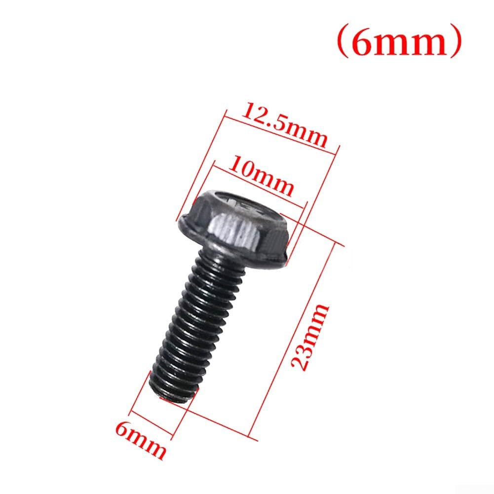 10 viti per lama per sega, M6, M7, M8, filettatura sinistra, in acciaio al carbonio, flangia esagonale, zincate, per parti di macchine da taglio (6 mm)