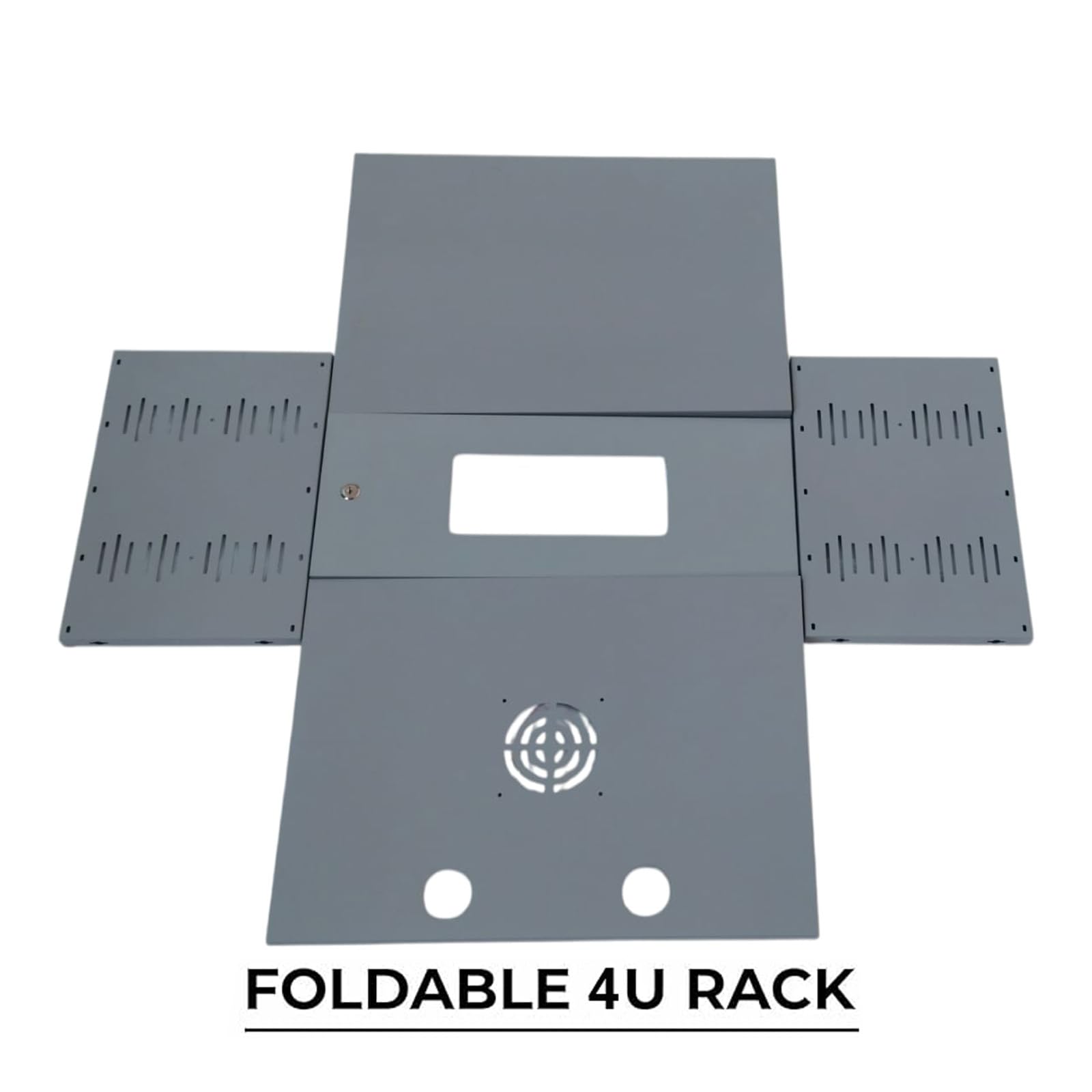 USEWELL 4U Metal Rack for DVR/NVR/Network Switches – Lockable, Glass Front, Ventilated with Top & Side Airflow, 2-Way Cable Management Holes – 260x550x400mm Secure Equipment Cabinet — Amazon image 5