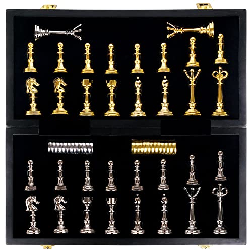 Kvintes QJXQ Metal Chess Set And Checkers Game Set 15 Inch(2 In 1) Chess Board Games thumb #3