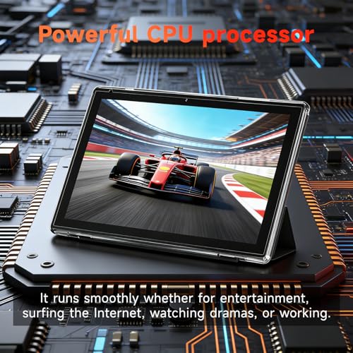 Image of WUIUHOU 10.1 Inch Android 15 Tablet, 8GB RAM 32GB Storage, HD IPS Display, 5G WiFi 6,6000mAh Battery, Dual Camera for Video Call, Tab with Case & Stylus Pen for Work /Study Tablet with case (Black)