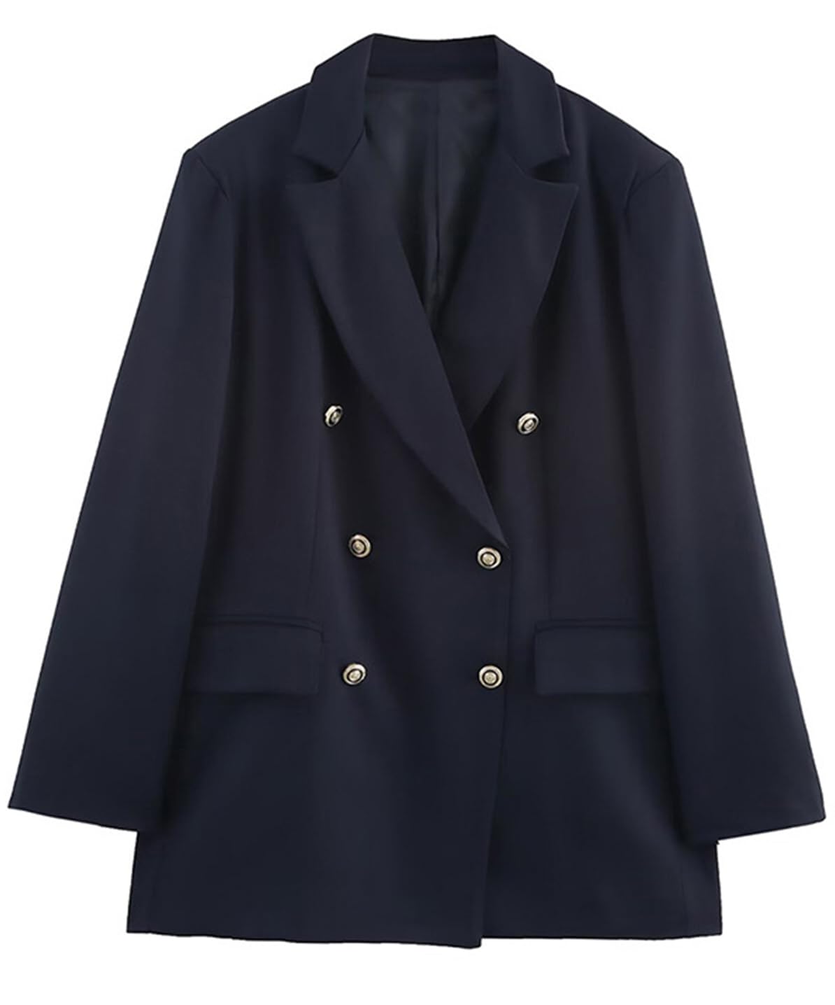 Womens Casual Blazer Homecoming Uniform Coat Double Breasted Buttons Suit Jacket