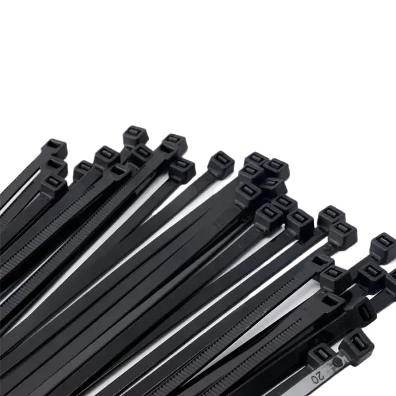 Fascette autobloccanti in nylon nere cinghie di fissaggio ad anello riutilizzabili in plastica regolabili (8 x 500 mm)