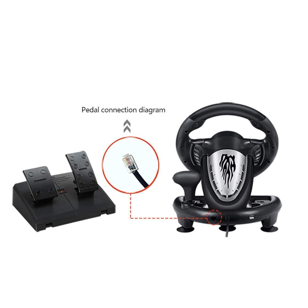 RajoNN Driving Force Racing Wheel, simulación de Carreras, Coche de Escuela de conducción con Pedales y Placa de transmisión para PC/PS3/PS4